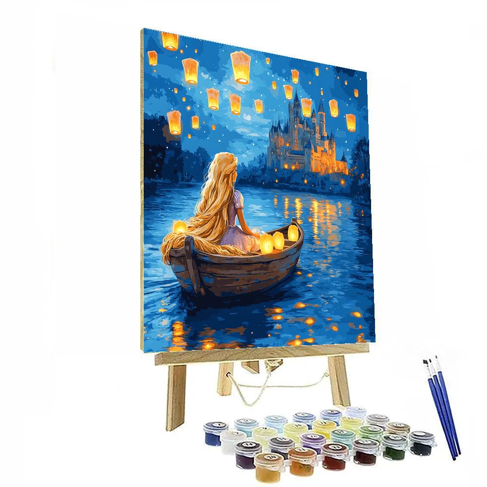 Rapunzel Lantern River Glow Disney Inspired Paint by numbers art