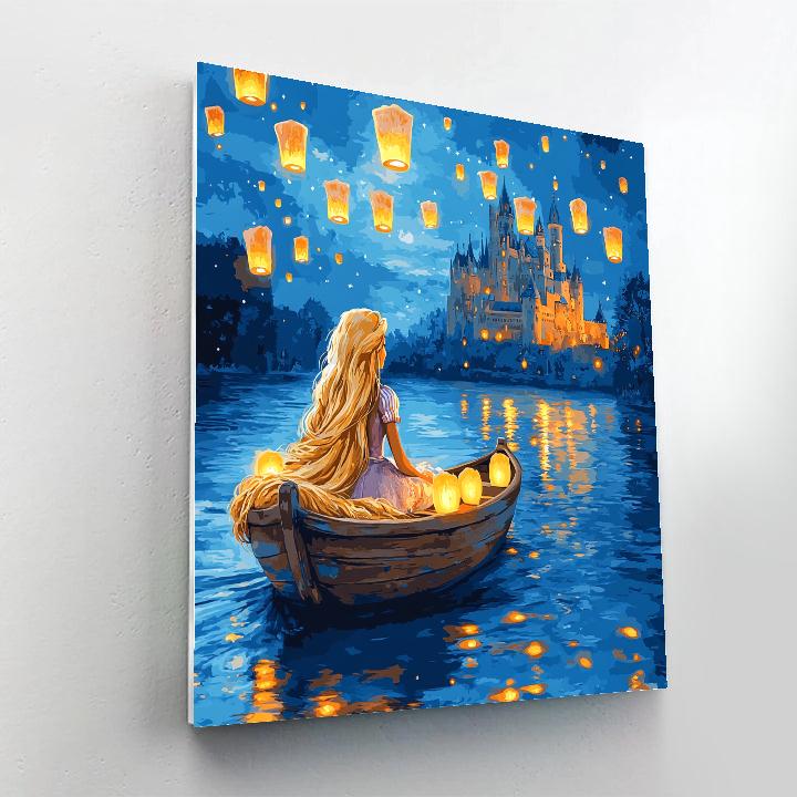Rapunzel Lantern River Glow Disney Inspired Paint by numbers art