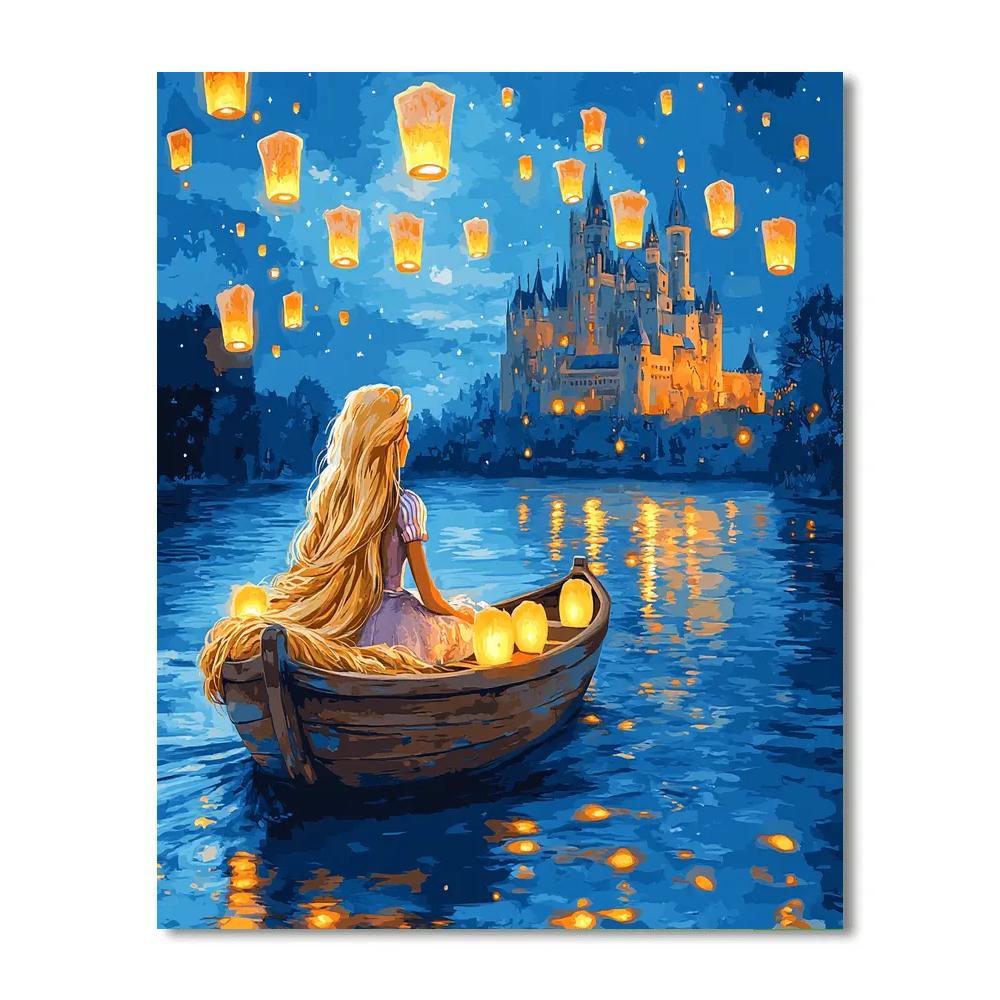 Rapunzel Lantern River Glow Disney Inspired Paint by numbers art