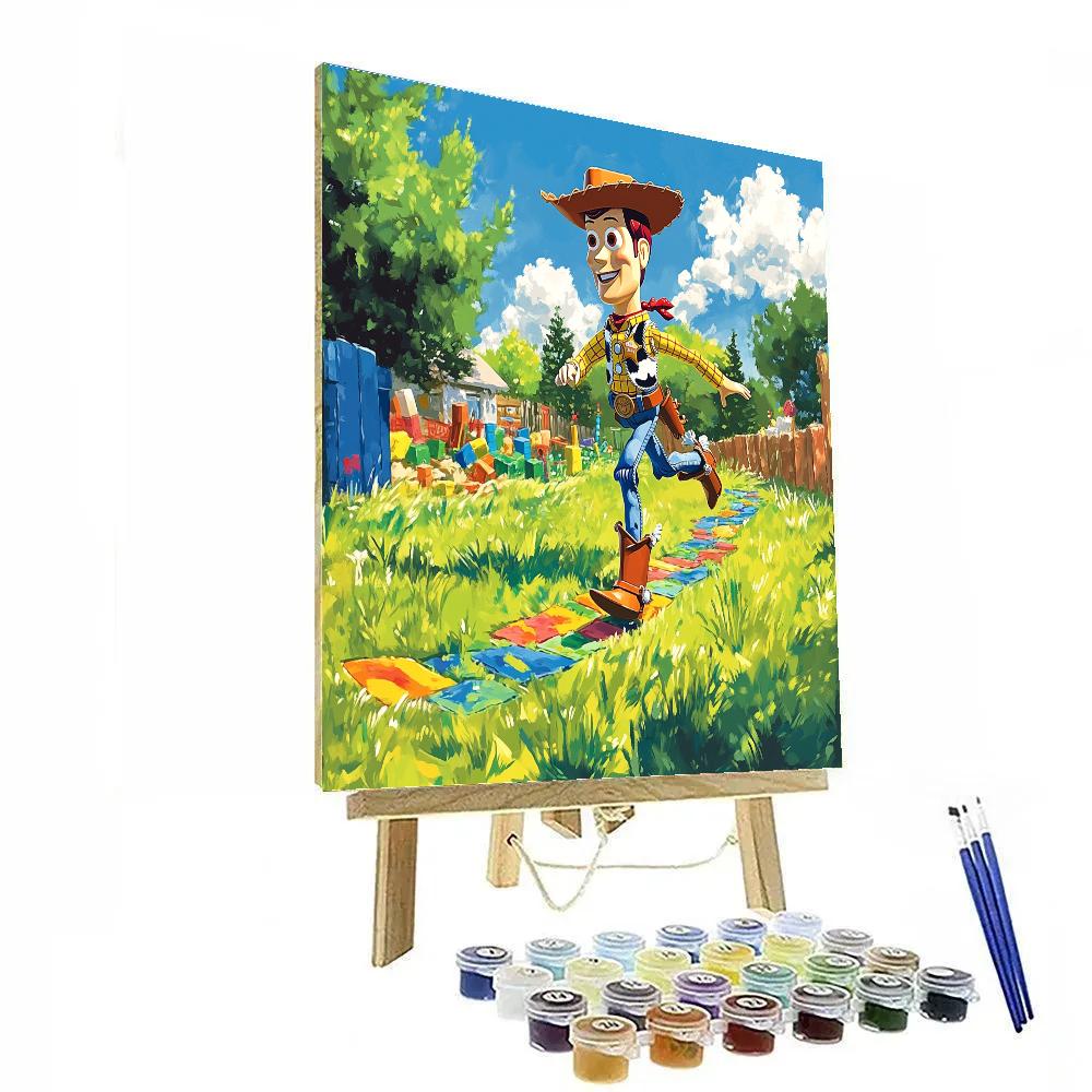 Woody Backyard Roundup Trail Disney Inspired Number painting