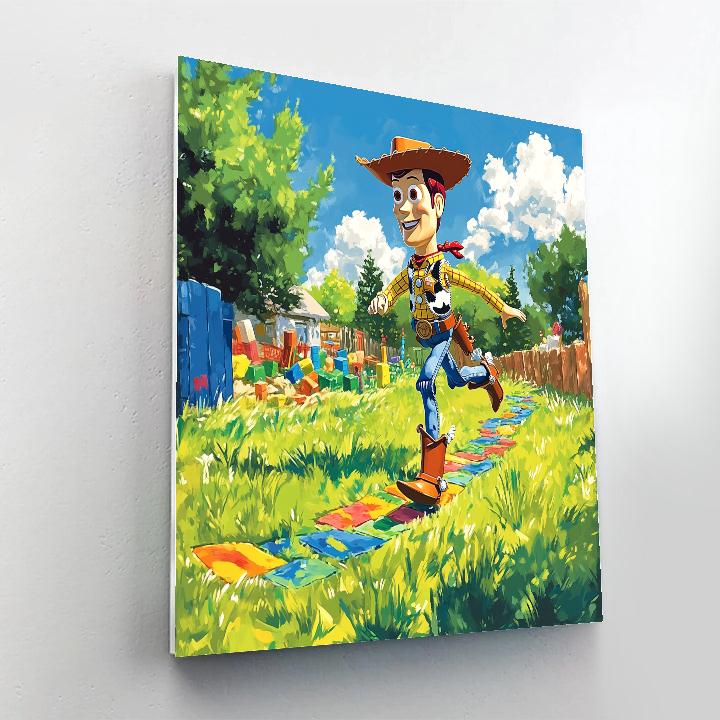 Woody Backyard Roundup Trail Disney Inspired Number painting