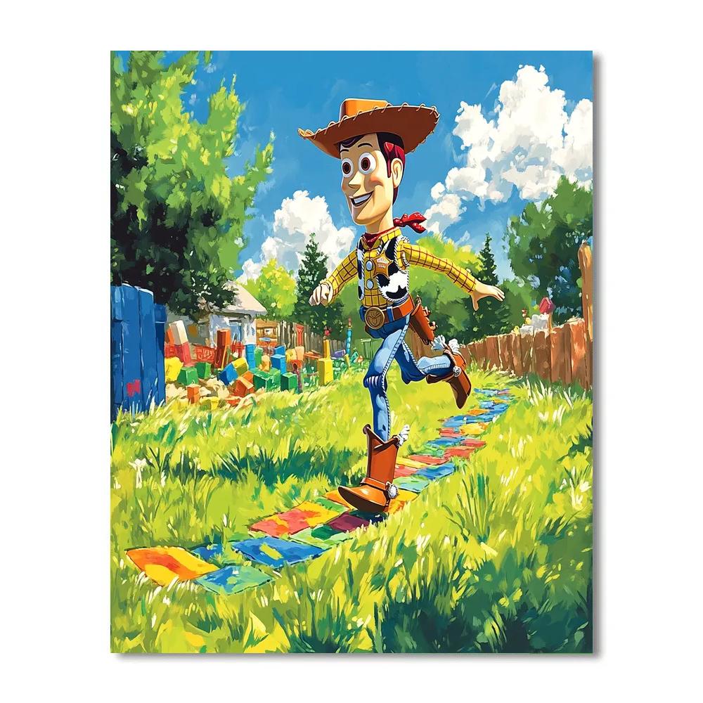 Woody Backyard Roundup Trail Disney Inspired Number painting