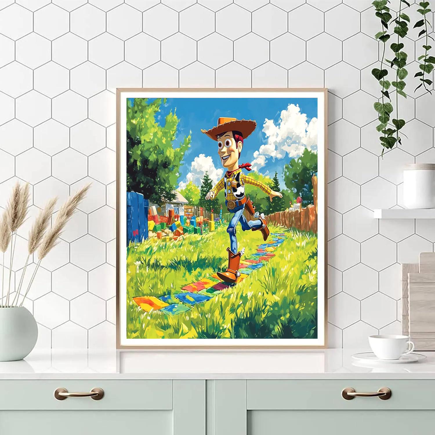 Woody Backyard Roundup Trail Disney Inspired Number painting