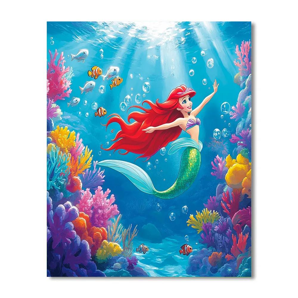 Ariel Coral Reef Melody Disney Inspired paint by color
