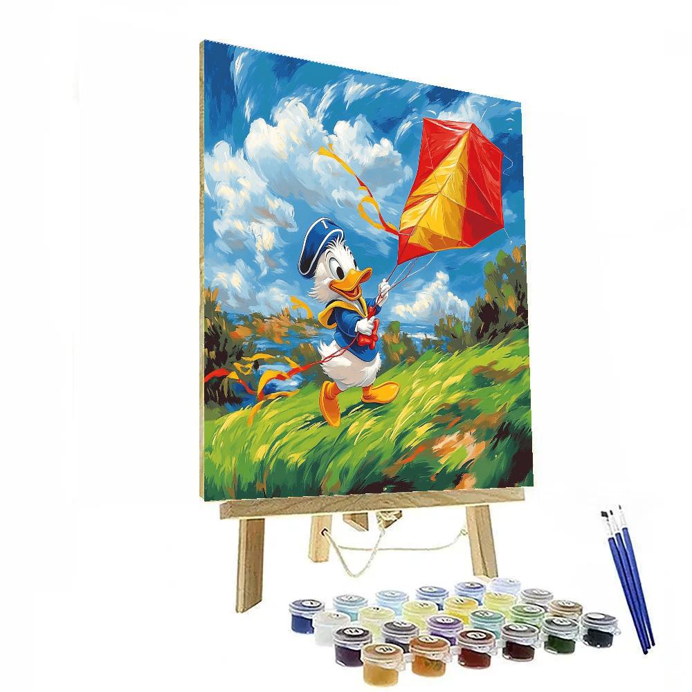 Donald Duck Windy Kite Ridge Disney Inspired painting number kit