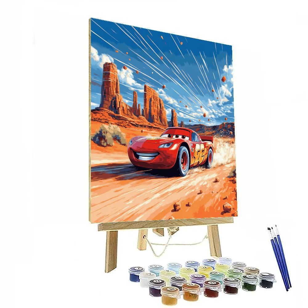 Lightning McQueen Desert Speed Trail Disney Inspired DIY paint by numbers