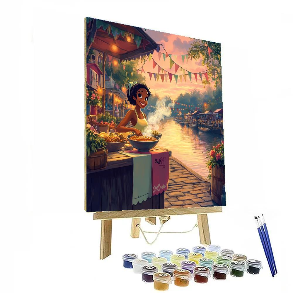 Tiana Riverside Market Morning Disney Inspired DIY paint by numbers