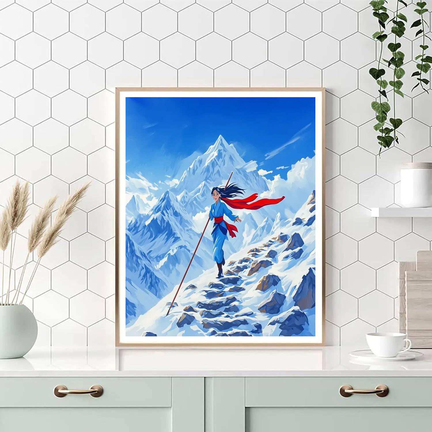Mulan Mountain Training Ascent Disney Inspired Number painting