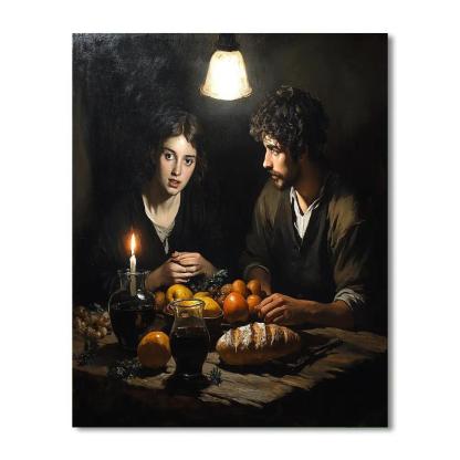 Caravaggio Inspired Supper In A Tavern DIY paint by numbers