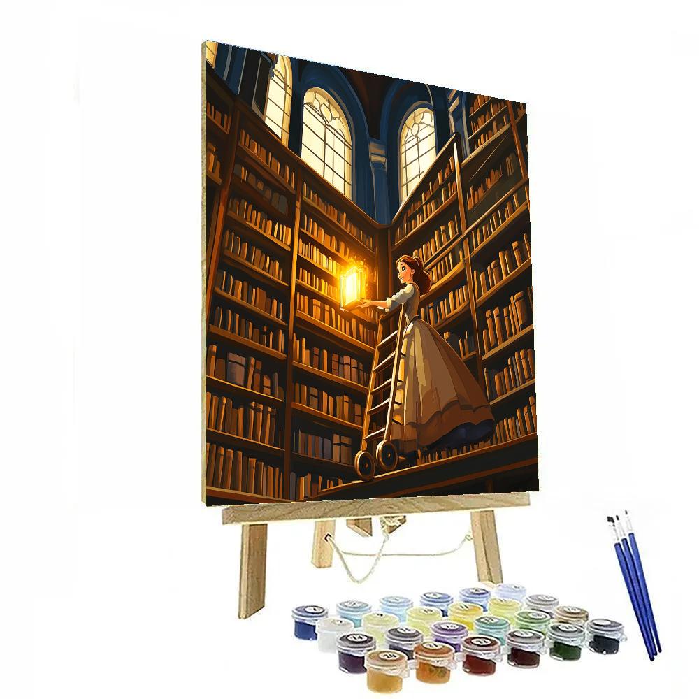 Belle Enchanted Library Discovery Disney Inspired DIY paint by numbers