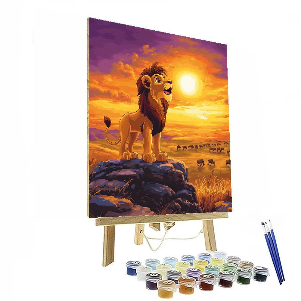 Simba Sunrise Pride Rock Roar Disney Inspired Paint by numbers art