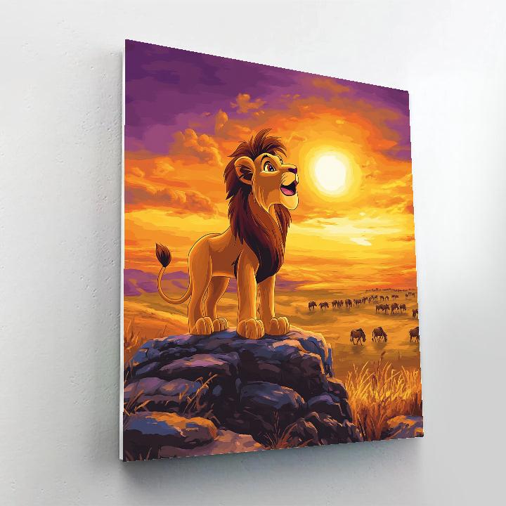Simba Sunrise Pride Rock Roar Disney Inspired Paint by numbers art