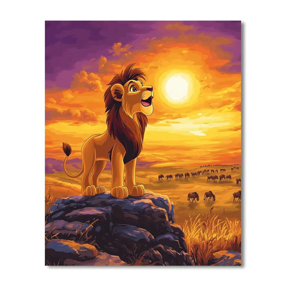 Simba Sunrise Pride Rock Roar Disney Inspired Paint by numbers art