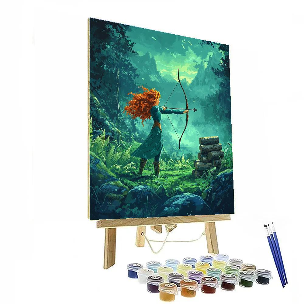 Merida Highland Forest Archery Challenge Disney Inspired painting number kit