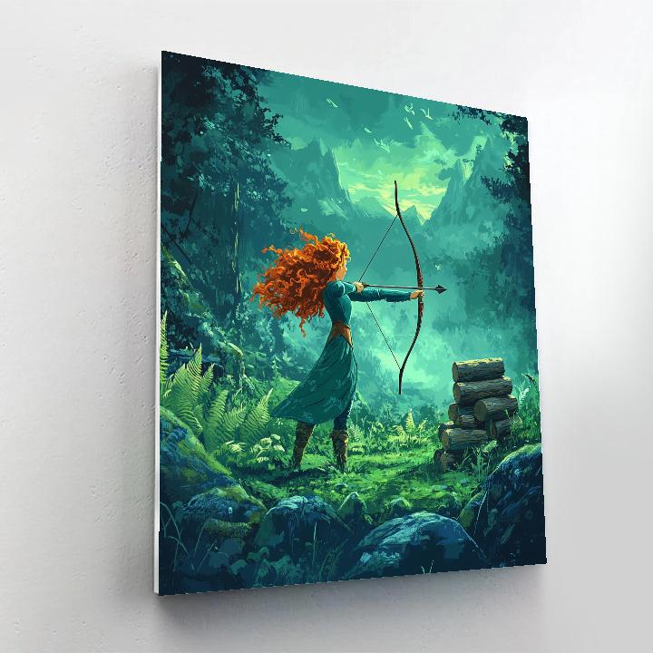 Merida Highland Forest Archery Challenge Disney Inspired painting number kit
