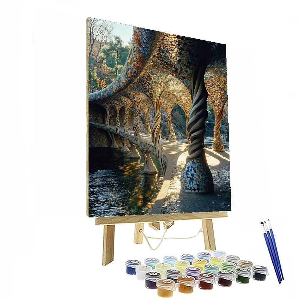 Antonio Gaudi Inspired Organic City Bridge paint by color