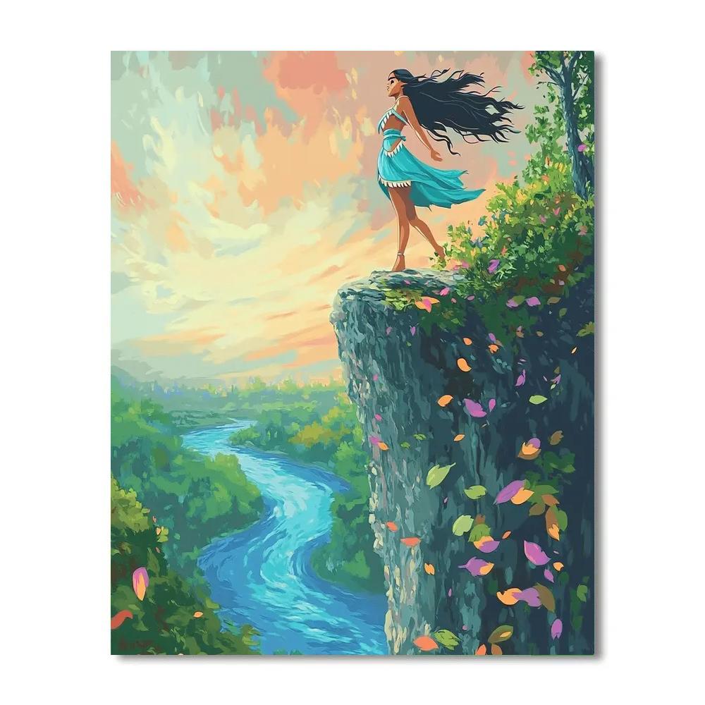 Pocahontas River Cliff Breeze Disney Inspired Numbered painting kits