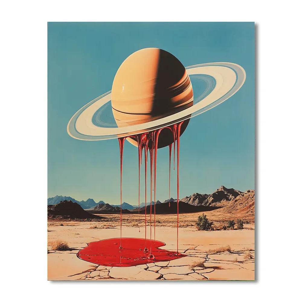 Salvador Dali Inspired Melting Solar System paint by color