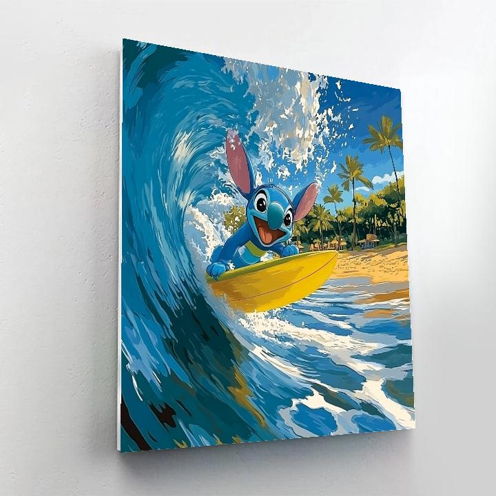 Stitch Tropical Surf Splash Disney Inspired painting number kit