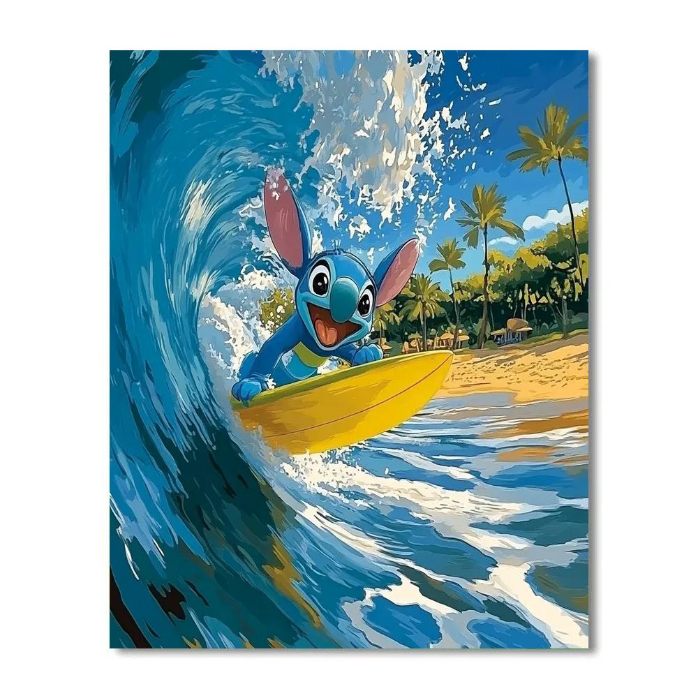 Stitch Tropical Surf Splash Disney Inspired painting number kit