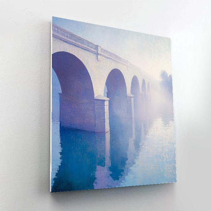 Monet Inspired Foggy River Bridge paint by numbers