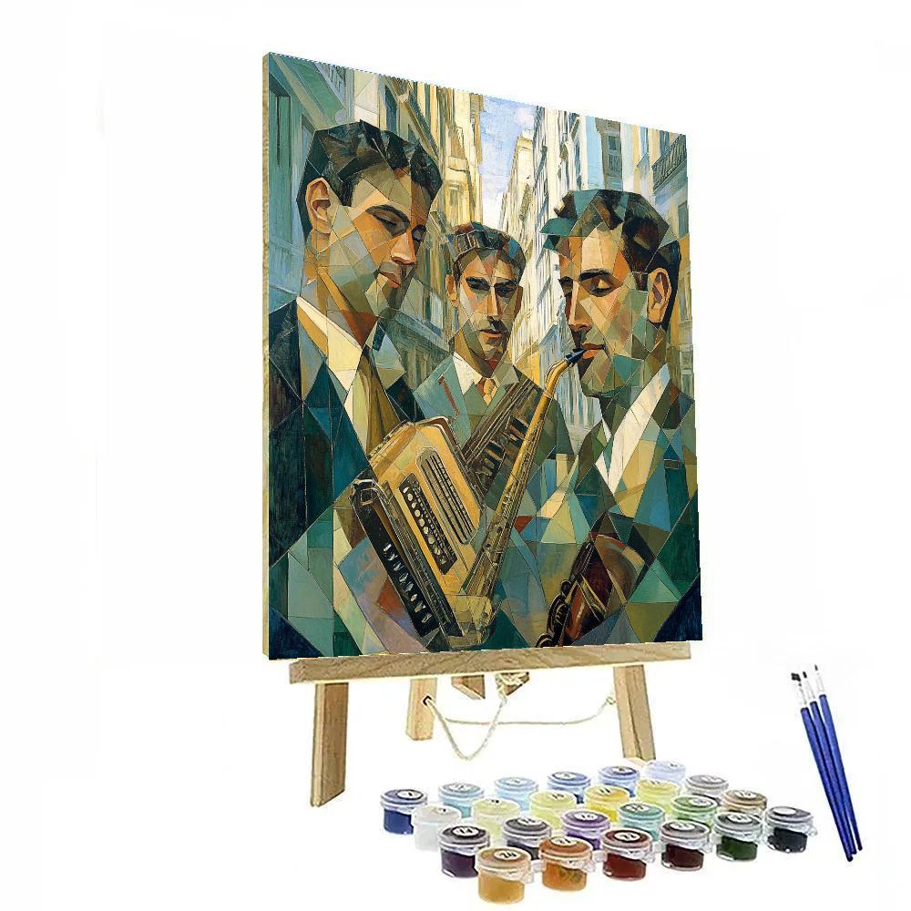 Picasso Inspired Cubist Street Musicians Paint by numbers art