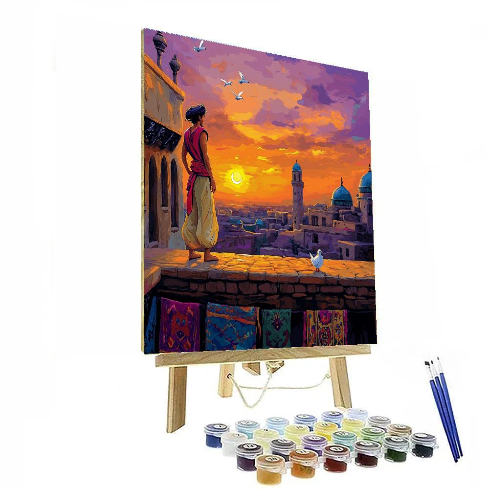 Aladdin Agrabah Rooftop Breeze Disney Inspired paint by number