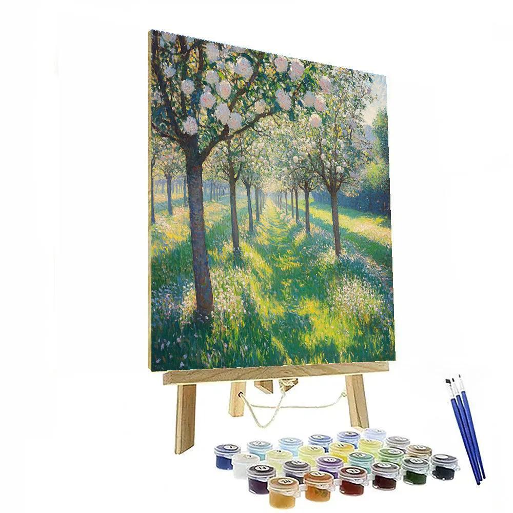 Monet Inspired Spring Orchard Blossoms Numbered painting kits