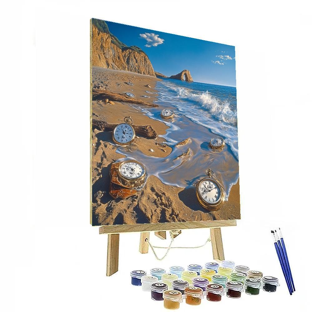 Salvador Dali Inspired Timepiece Ocean Shore paint by numbers