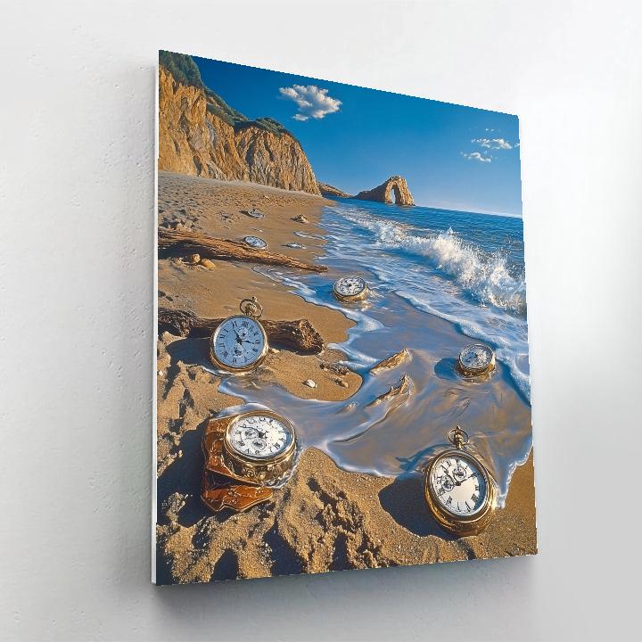 Salvador Dali Inspired Timepiece Ocean Shore paint by numbers