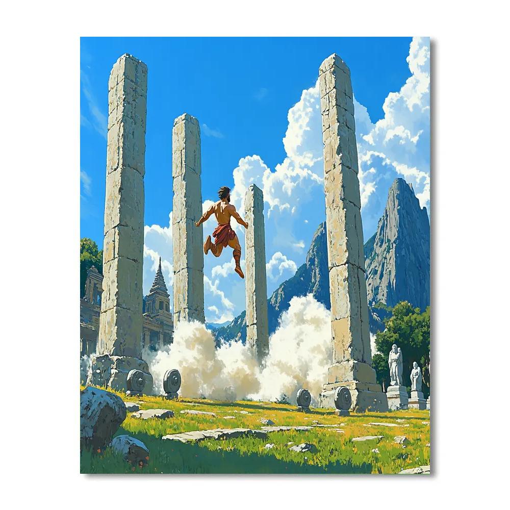Hercules Training Field Cloud Jumps Disney Inspired paint by number