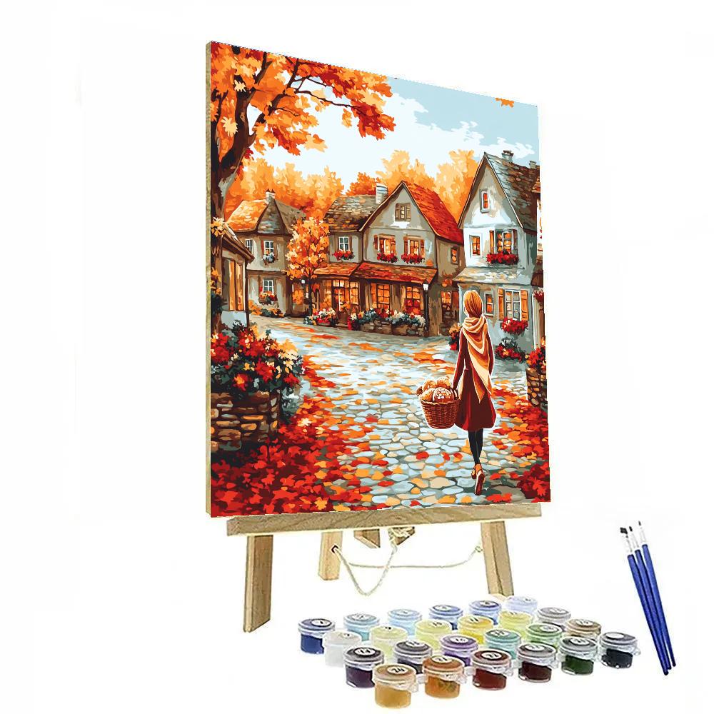 Anna Autumn Village Stroll Disney Inspired paint by color