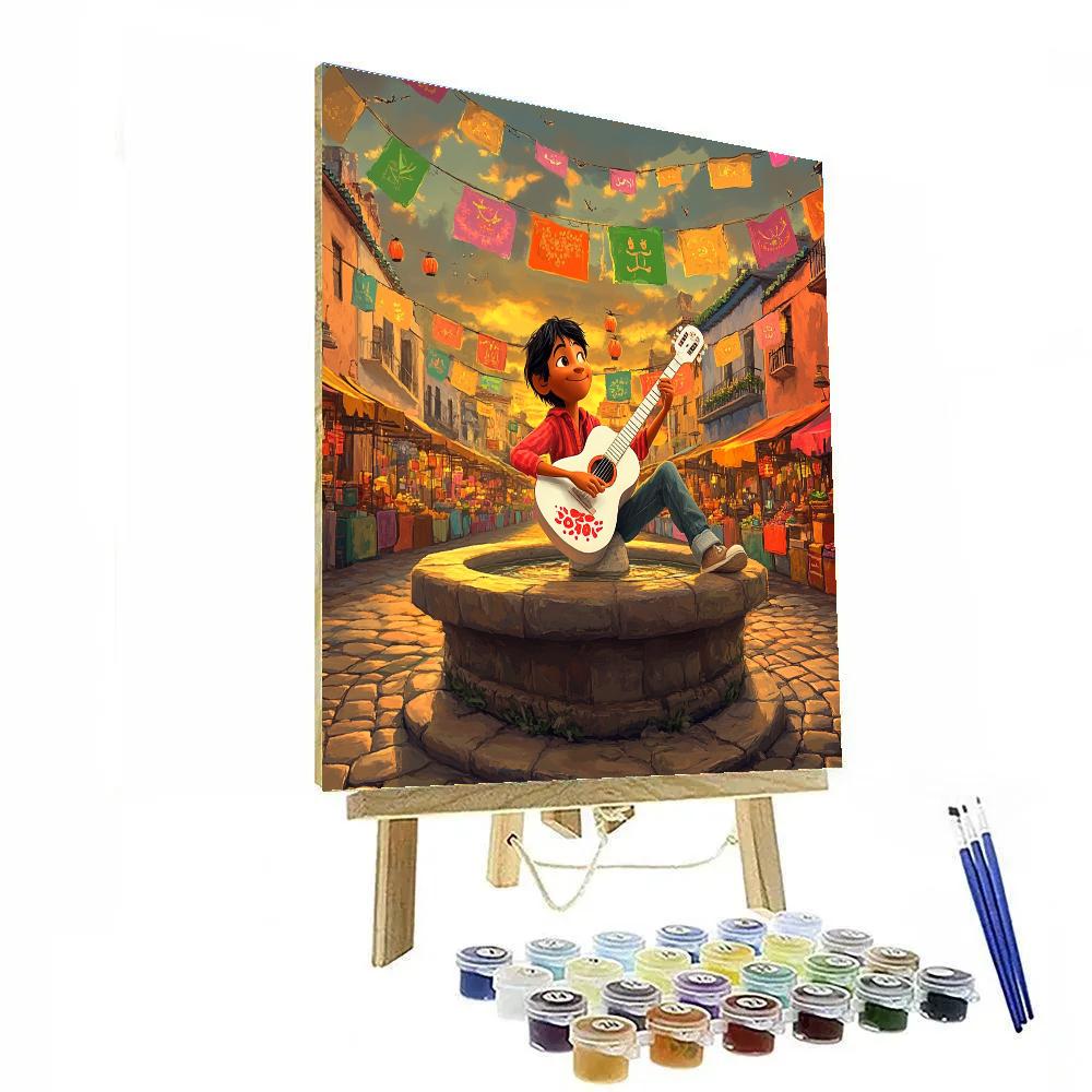 Coco Miguel Plaza Guitar Serenade Disney Inspired painting number kit