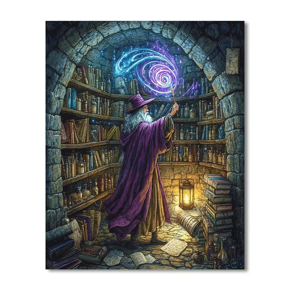 Merlin Enchanted Study Swirl Disney Inspired Numbered painting kits