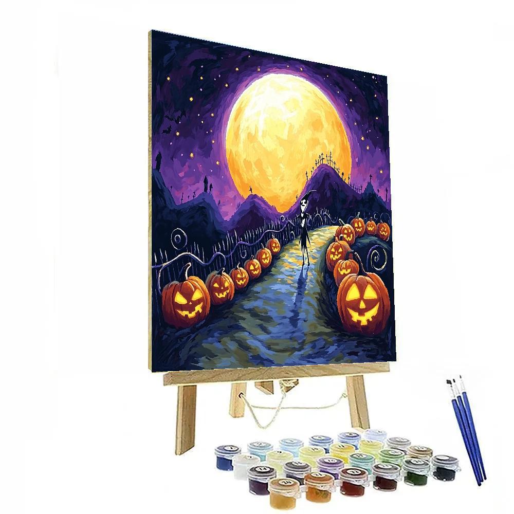 Jack Skellington Pumpkin Moon Walk Disney Inspired Numbered painting kits