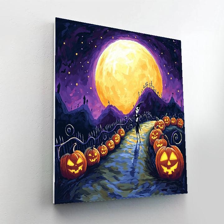 Jack Skellington Pumpkin Moon Walk Disney Inspired Numbered painting kits