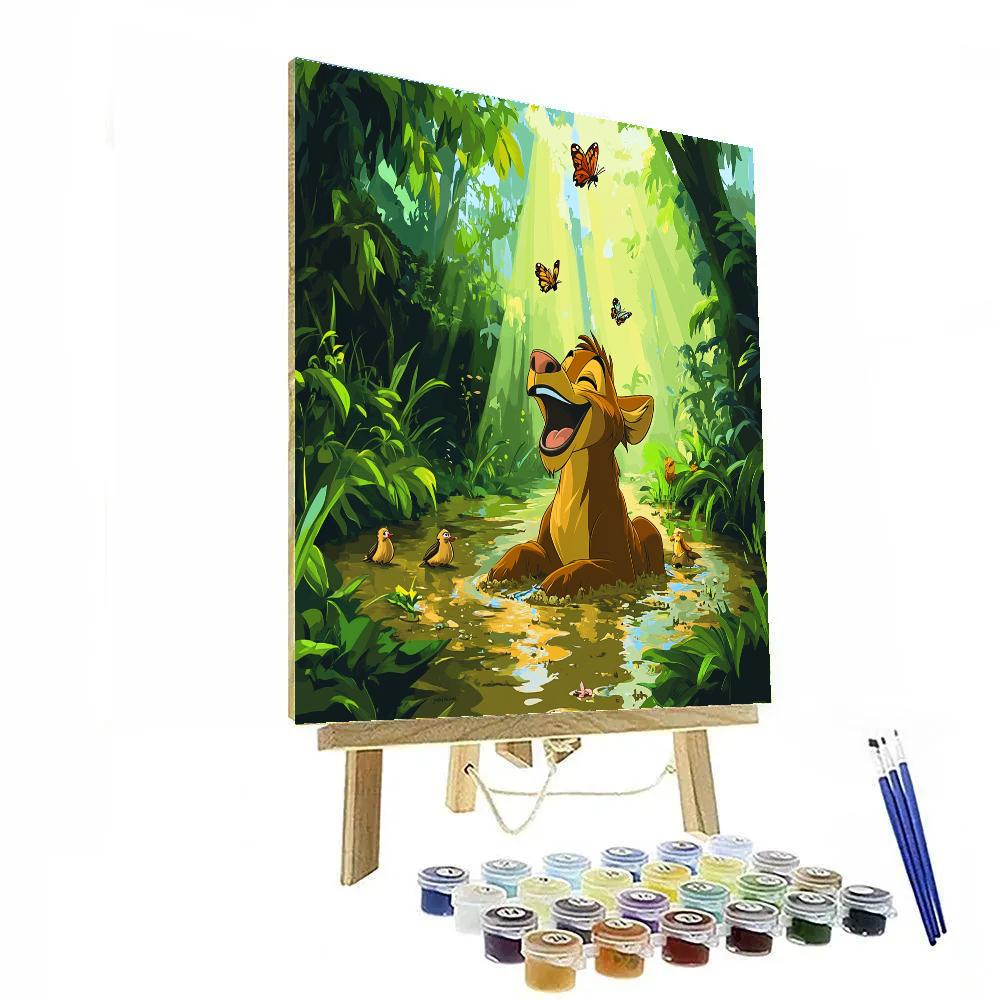Pumbaa Jungle Mud Spa Laugh Disney Inspired Paint by numbers art