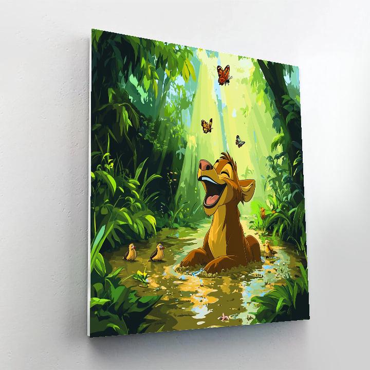 Pumbaa Jungle Mud Spa Laugh Disney Inspired Paint by numbers art