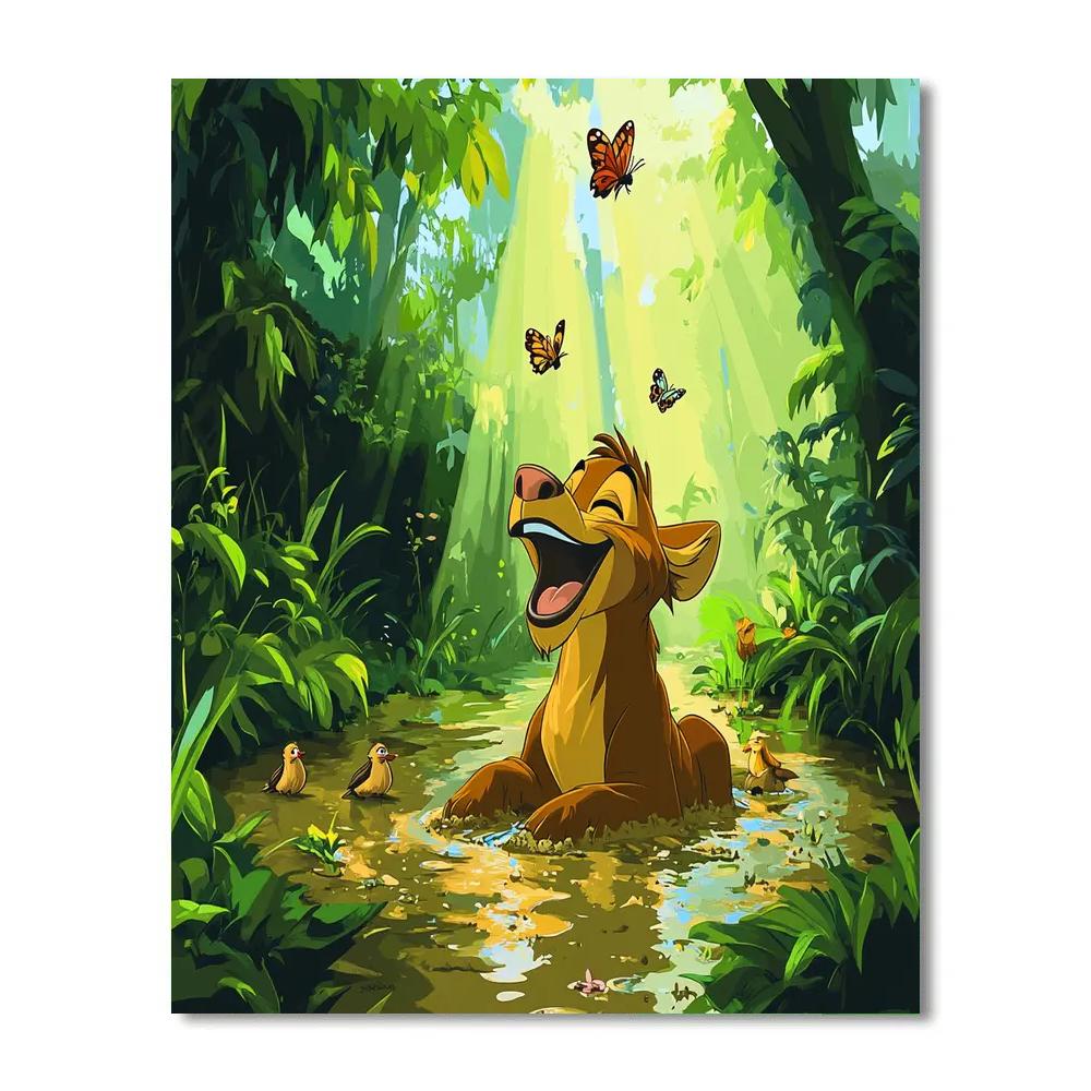 Pumbaa Jungle Mud Spa Laugh Disney Inspired Paint by numbers art