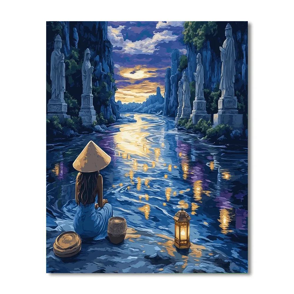 Raya Dragon River Reflection Disney Inspired Number painting
