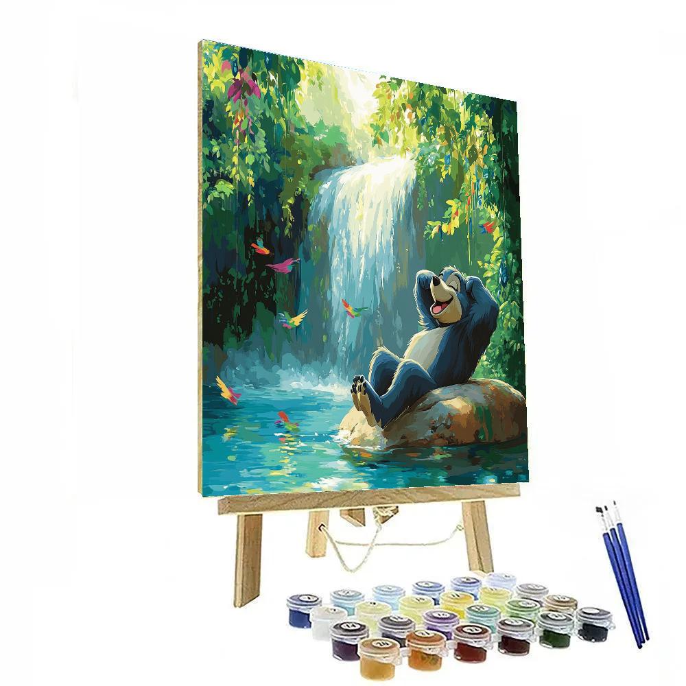 Baloo Jungle Waterfall Lounge Disney Inspired Paint by numbers kits