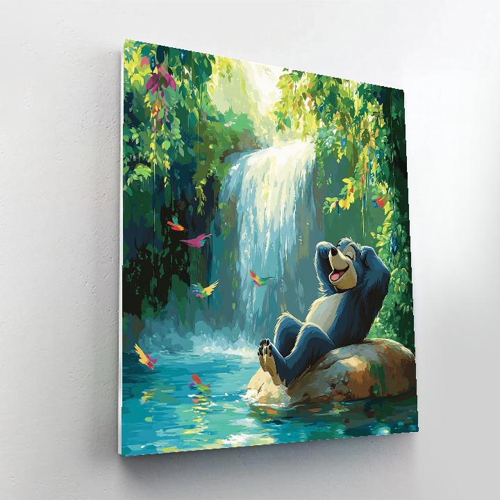 Baloo Jungle Waterfall Lounge Disney Inspired Paint by numbers kits