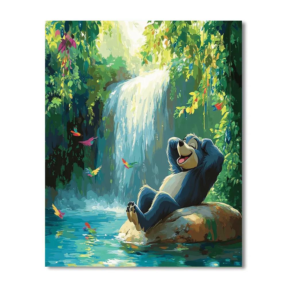 Baloo Jungle Waterfall Lounge Disney Inspired Paint by numbers kits