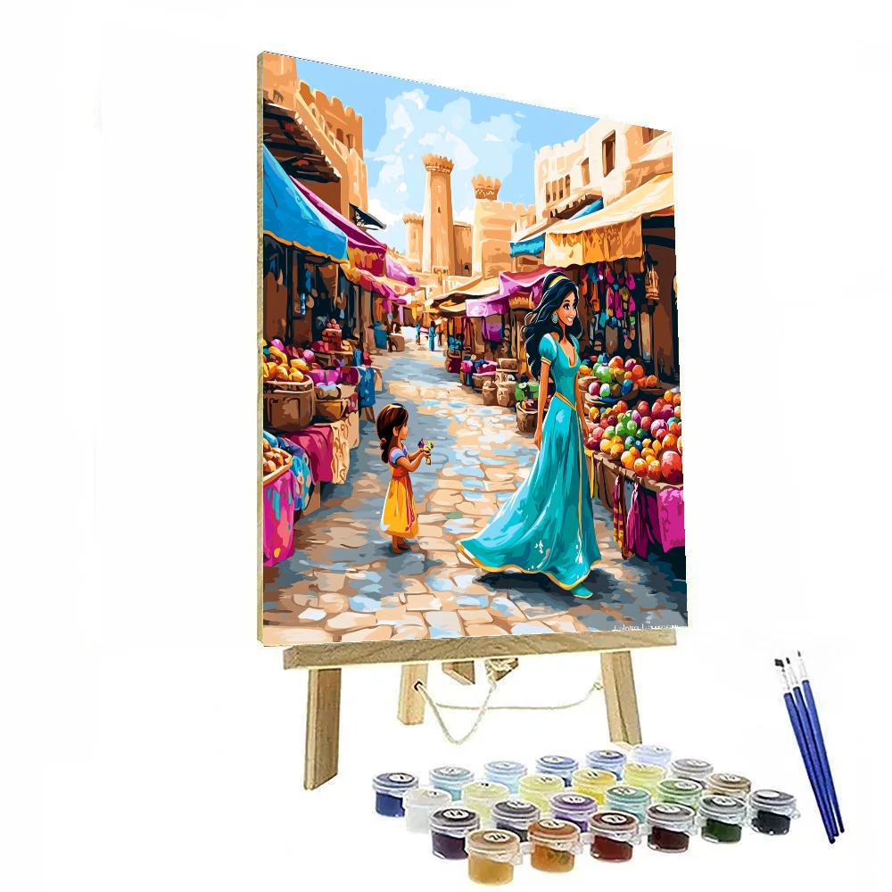 Princess Jasmine Desert Market Wonders Disney Inspired paint by color
