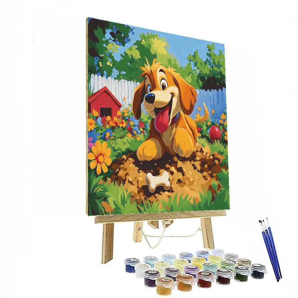 Pluto Sunny Backyard Dig Day Disney Inspired Numbered painting kits