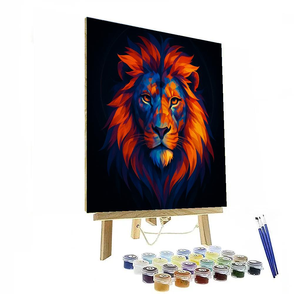 Prismatic Crown Lion Number painting