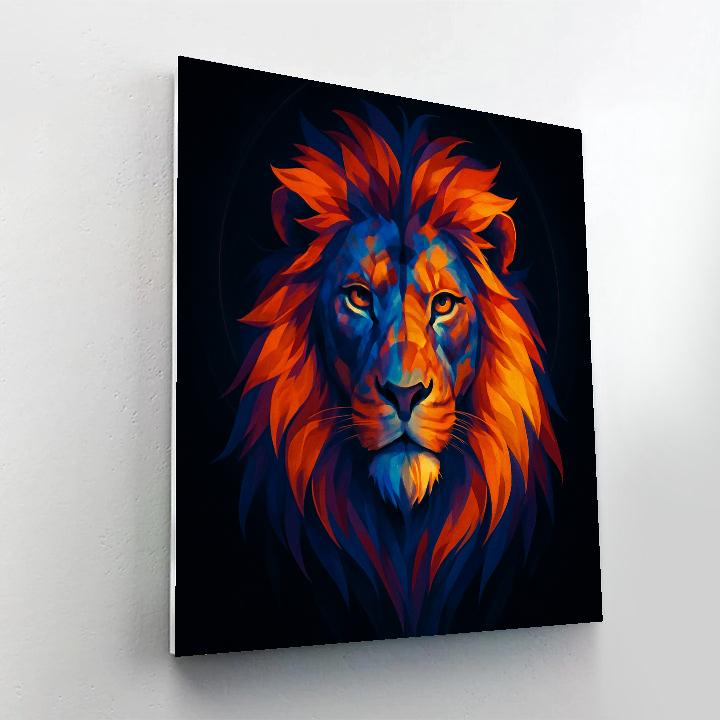 Prismatic Crown Lion Number painting