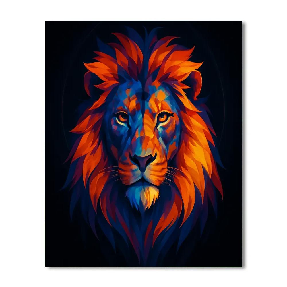 Prismatic Crown Lion Number painting