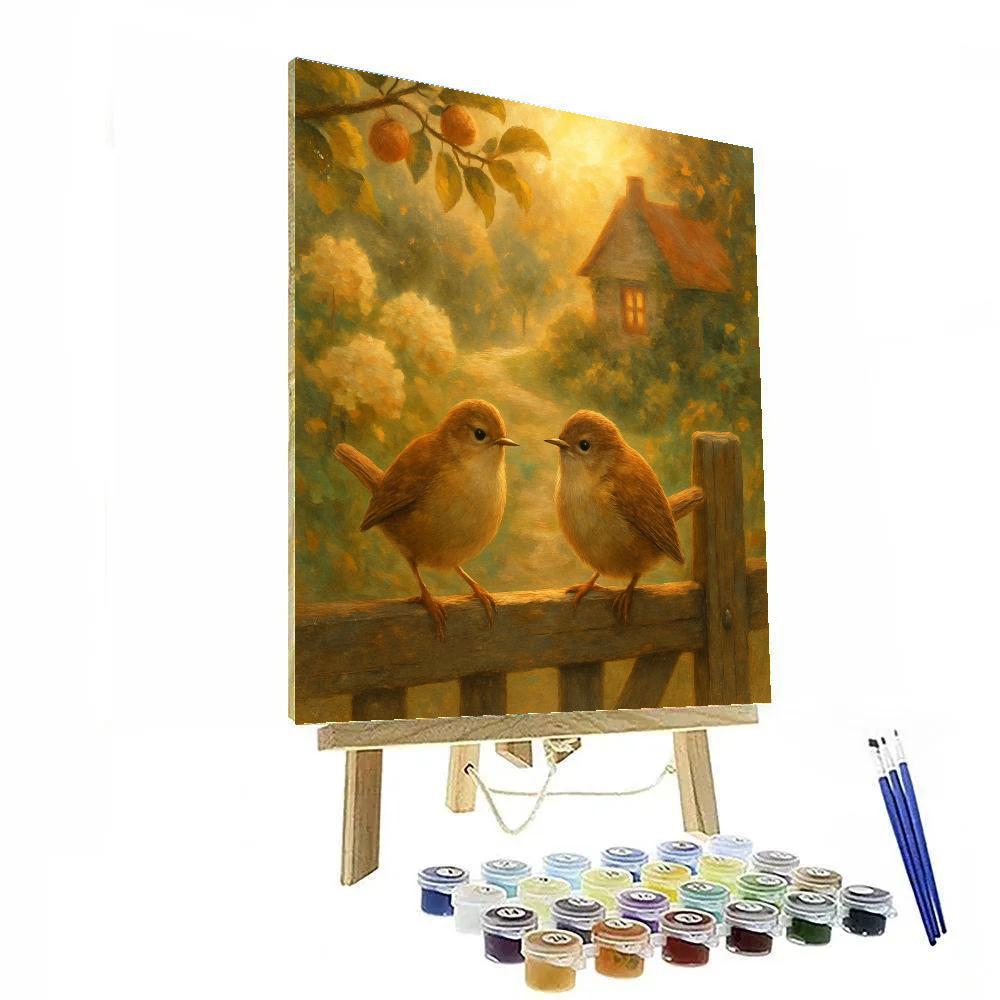 Lantern Light Wrens At The Cottage Gate Numbered painting kits