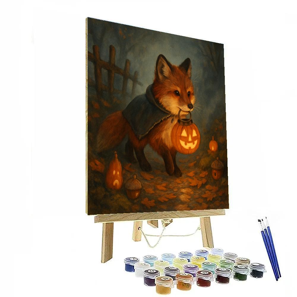 Lantern Fox In The Pumpkin Hollow DIY paint by numbers